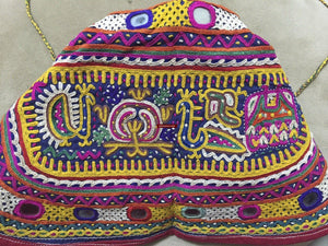 990 Vintage Tribal Child's Cap with Embroidery - Kutch region-WOVENSOULS-Antique-Vintage-Textiles-Art-Decor