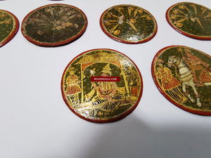 1381 vecchie carte da gioco Ganjifa dipinte