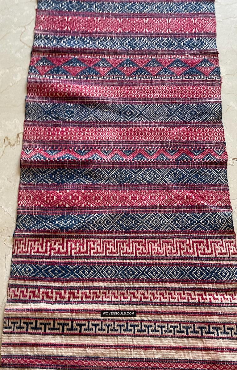 1783 Antique Museum Quality Bhutan Handwoven Sash - Kera - Antique Decor Ethnic Art 