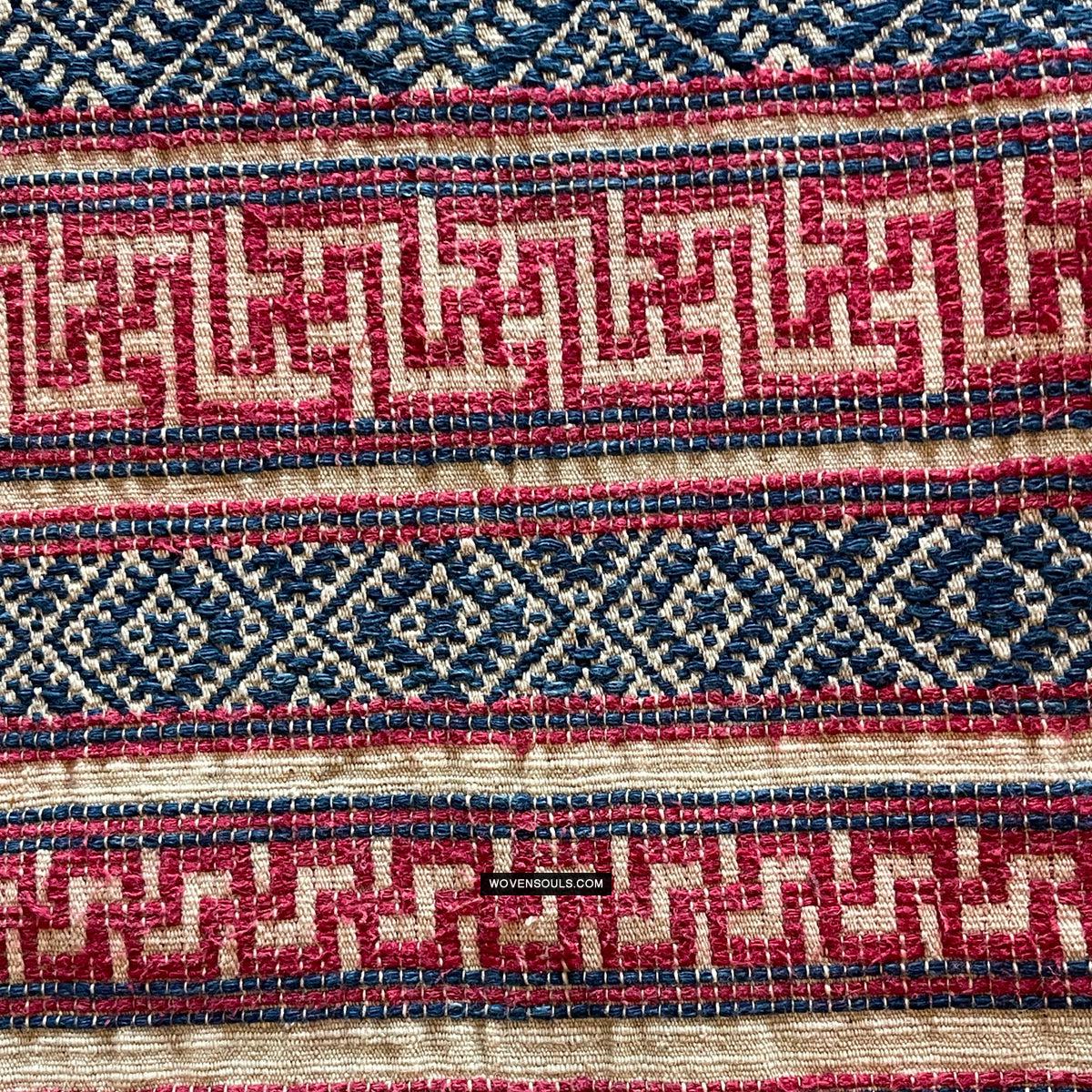 1783 Antique Museum Quality Bhutan Handwoven Sash - Kera - Antique Decor Ethnic Art 