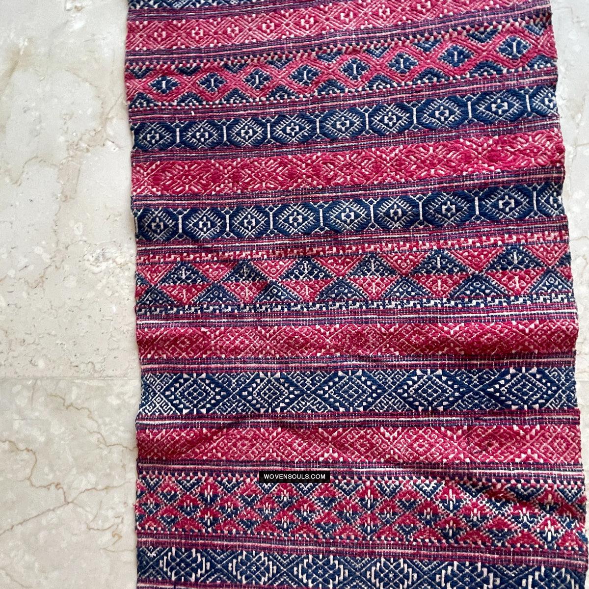 1783 Antique Museum Quality Bhutan Handwoven Sash - Kera - Antique Decor Ethnic Art 