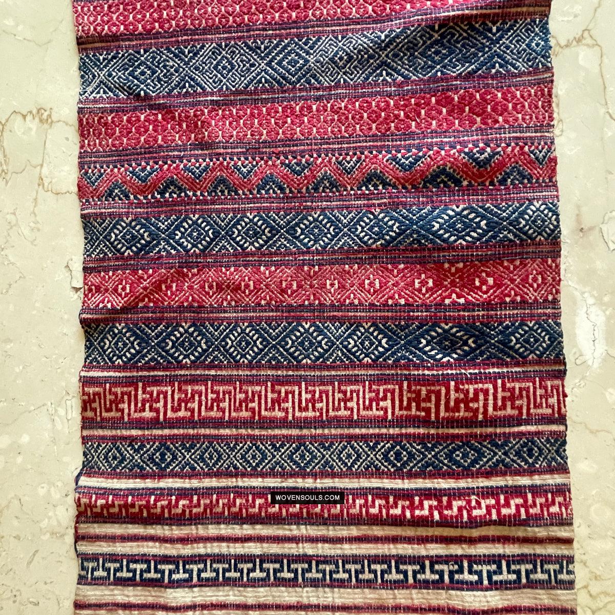 1783 Antique Museum Quality Bhutan Handwoven Sash - Kera - Antique Decor Ethnic Art 