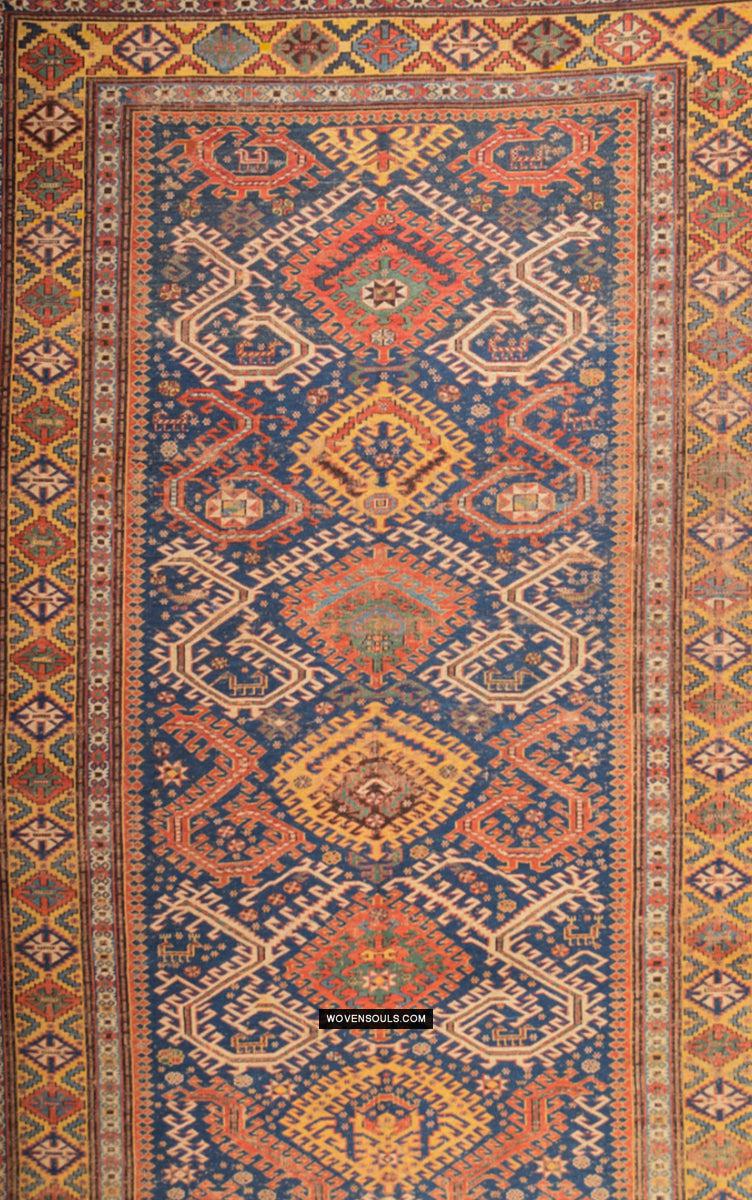 Antique Caucasian Dragon Sumac Soumac Rug