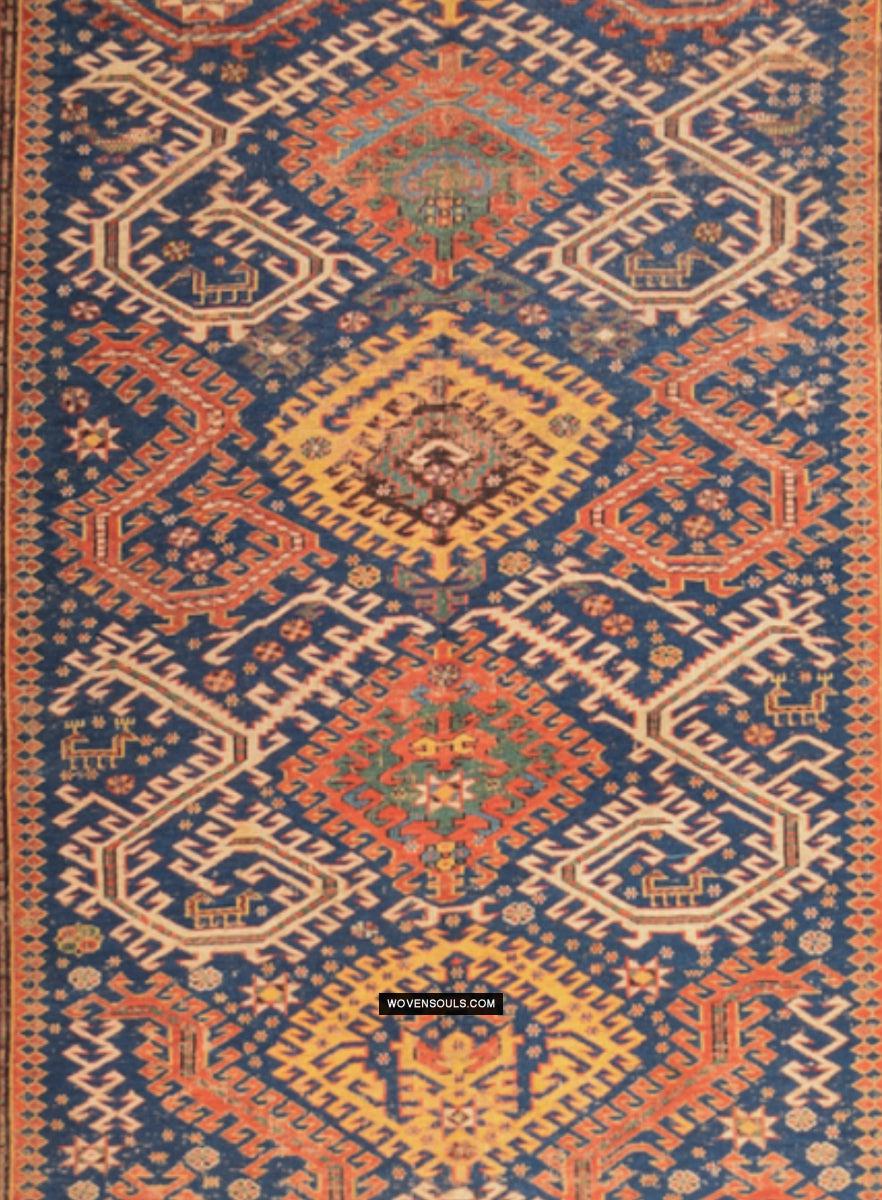 Antique Caucasian Dragon Sumac Soumac Rug