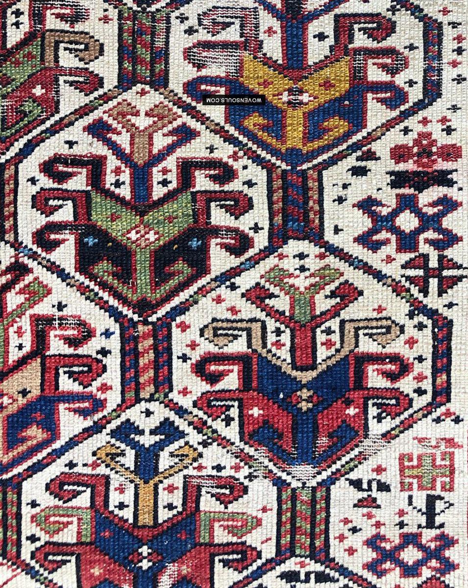 1792 Antique Shirvan Rug Fragment - WOVENSOULS Antique Textiles & Art Gallery