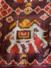 1985 Antiiloom antico Patan Patan Patola Double Ikat Sari Frammento Elefante Tiger Motif