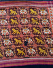 1985 Antiiloom antico Patan Patan Patola Double Ikat Sari Frammento Elefante Tiger Motif