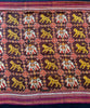 1985 Antiiloom antico Patan Patan Patola Double Ikat Sari Frammento Elefante Tiger Motif