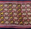 1985 Antiiloom antico Patan Patan Patola Double Ikat Sari Frammento Elefante Tiger Motif