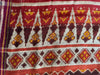 1985 Antiiloom antico Patan Patan Patola Double Ikat Sari Frammento Elefante Tiger Motif