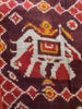 1985 Antiiloom antico Patan Patan Patola Double Ikat Sari Frammento Elefante Tiger Motif