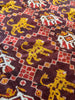 1985 Antiiloom antico Patan Patan Patola Double Ikat Sari Frammento Elefante Tiger Motif