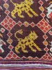 1985 Antiiloom antico Patan Patan Patola Double Ikat Sari Frammento Elefante Tiger Motif