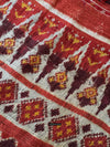 1985 Antique Heirloom Patan Patola Double Ikat Sari Fragment Elephant Tiger motif