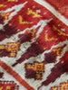 1985 Antiiloom antico Patan Patan Patola Double Ikat Sari Frammento Elefante Tiger Motif