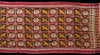 1985 Antiiloom antico Patan Patan Patola Double Ikat Sari Frammento Elefante Tiger Motif