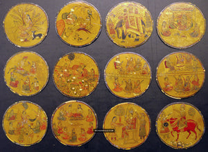 9010 Set - Cartes ganjifa moghol indiennes art