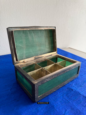 900 alte Parsi Zoroastrianer Erbstückbox mit Silber & Jade?