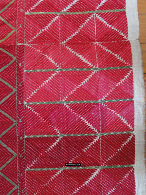 446 Excelente antigua Thirma Bagh Phulkari Motivo de rosa textil