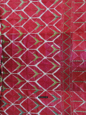 446 Superb Antique Thirma Bagh Phulkari Textile Rose Motif