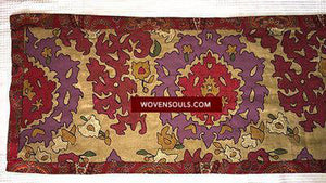 E116 SOLD Algerian EMbroidery Painted Textile panel-WOVENSOULS-Antique-Vintage-Textiles-Art-Decor