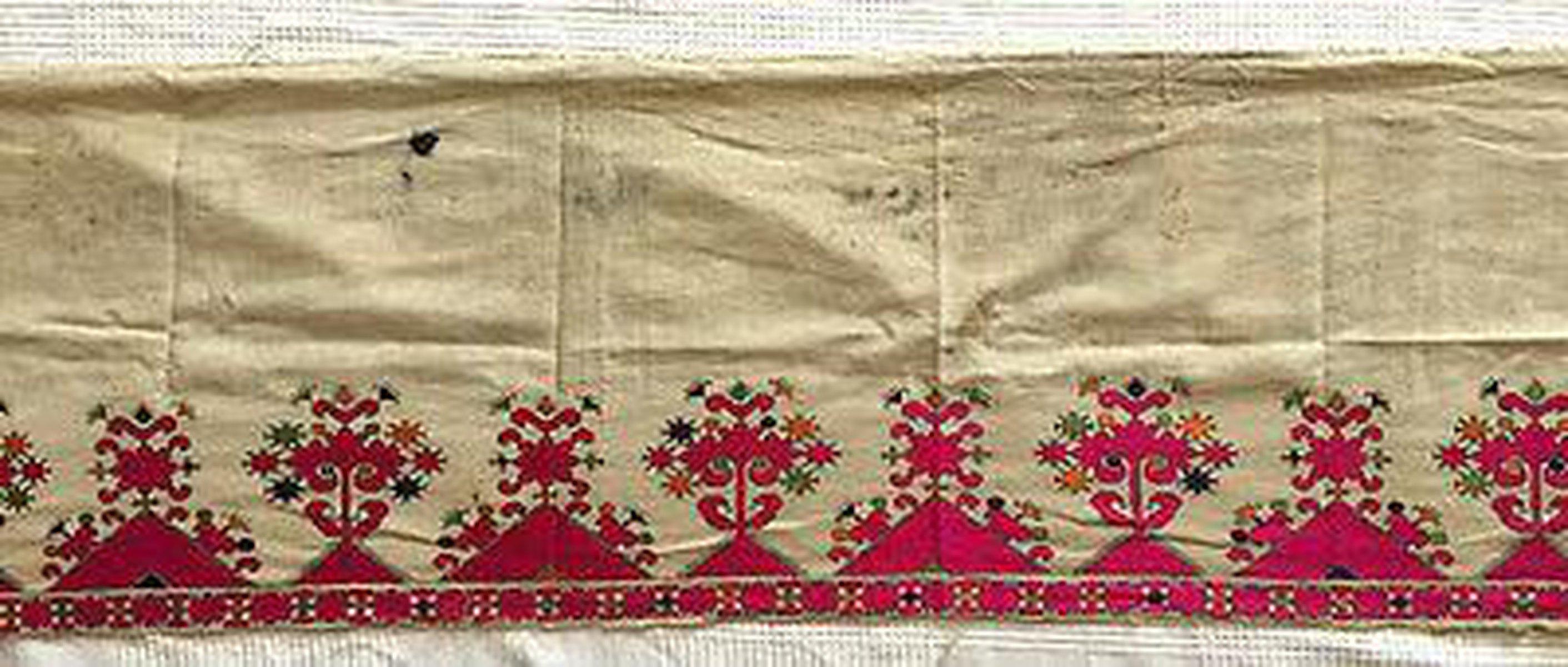 E158 SOLD Antique Swat Valley Textile Fragment - Phulkari Embroidery-WOVENSOULS-Antique-Vintage-Textiles-Art-Decor