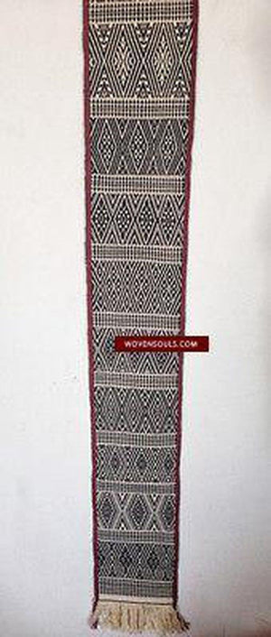 E186 SOLD - Myanmar Tribal Handwoven Cotton Band - Recently Made-WOVENSOULS-Antique-Vintage-Textiles-Art-Decor