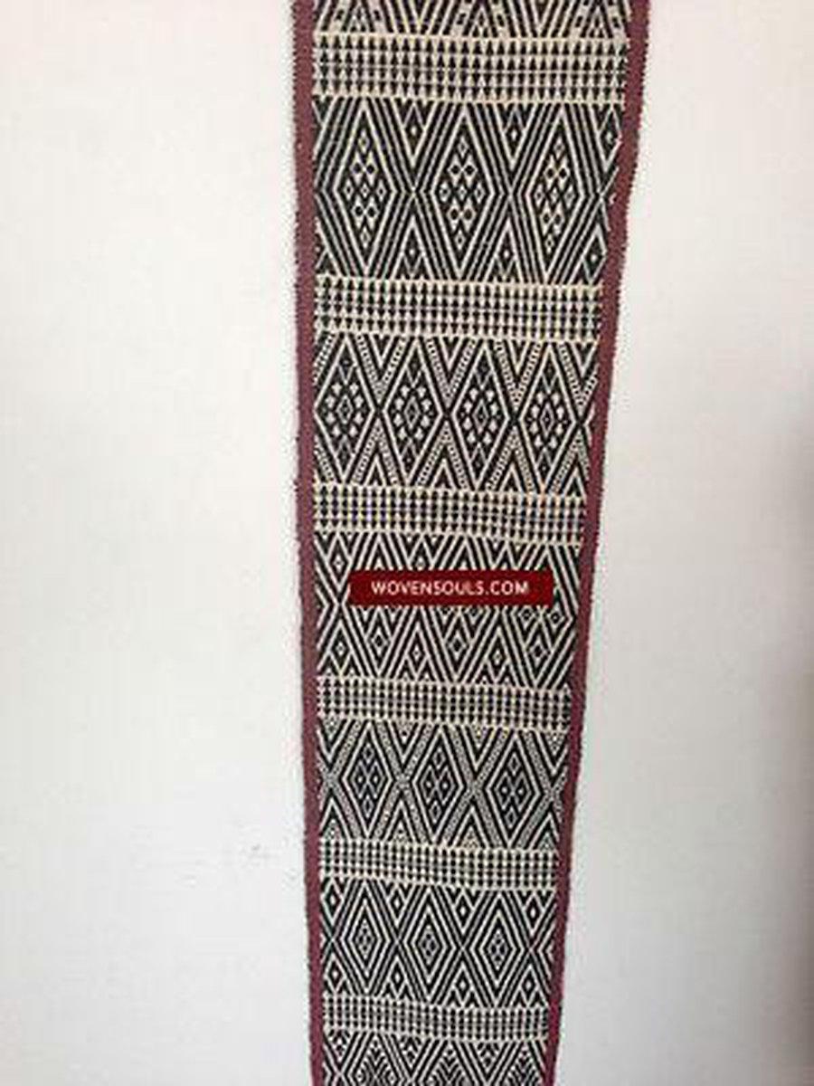 E186 SOLD - Myanmar Tribal Handwoven Cotton Band - Recently Made-WOVENSOULS-Antique-Vintage-Textiles-Art-Decor