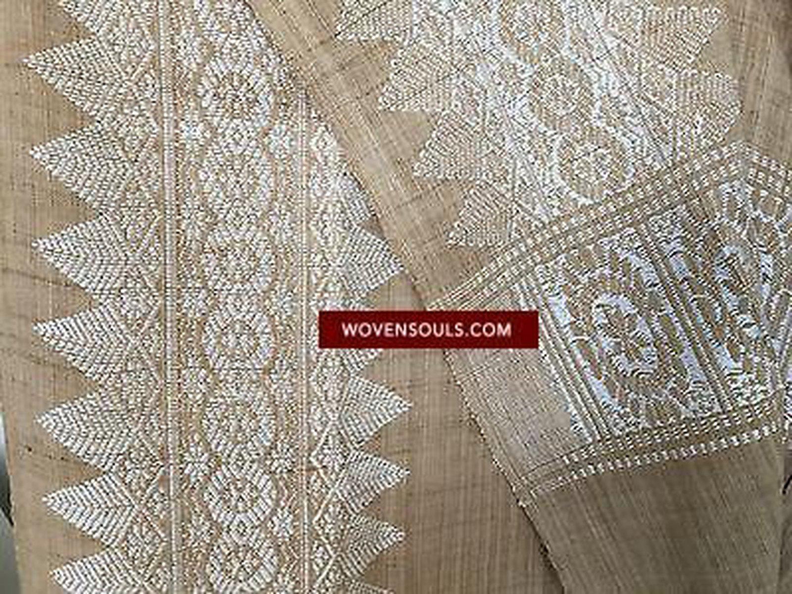 E230 SOLD Handwoven Assam Silk Shawl / Stole - Recently Made-WOVENSOULS-Antique-Vintage-Textiles-Art-Decor