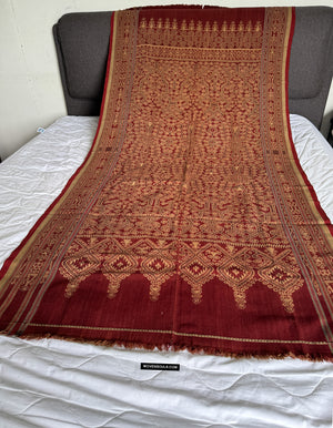 1834 Vendu Antique Iban cérémonial ikat - superbe motif de vigne + anneaux