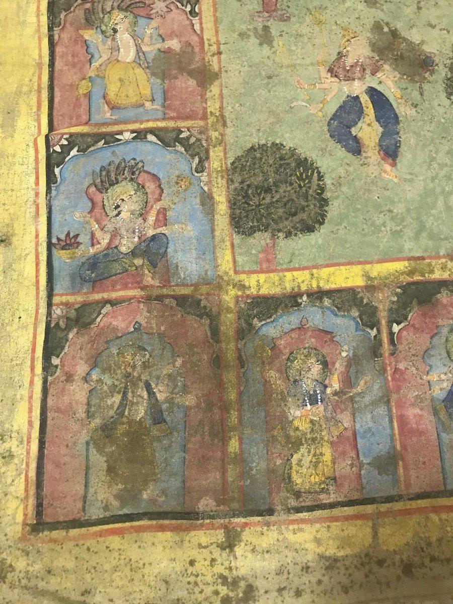 Lot 51 SOLD - Old Tantric Pichvai Painting with Jain Iconography 3-WOVENSOULS-Antique-Vintage-Textiles-Art-Decor