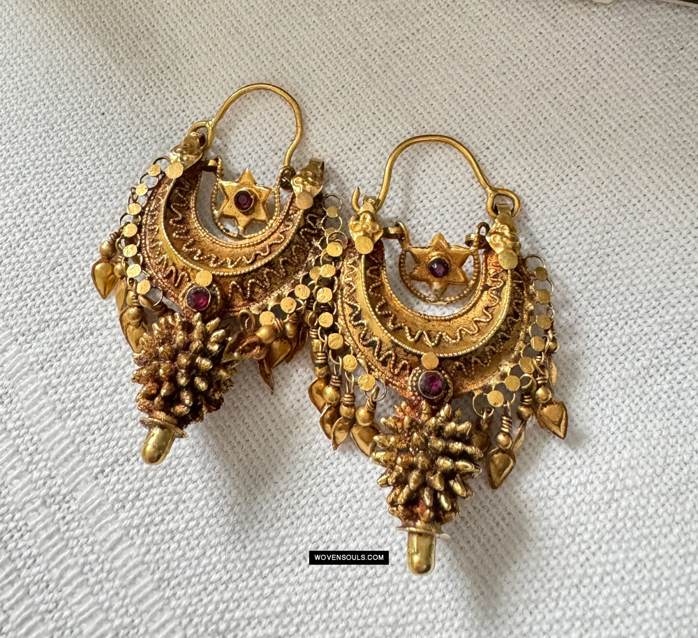 496 Pendientes de joyería de oro antiguo - India