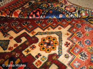 1001 Antique Qashqai Dowry Rug with Silky Wool