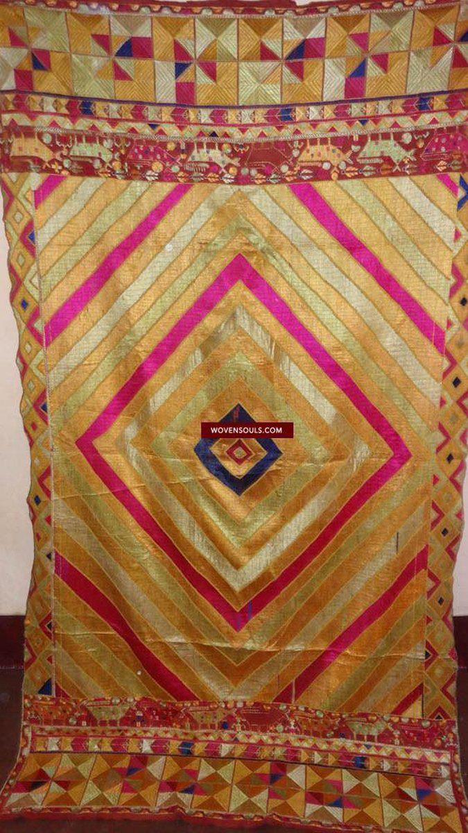 SOLD Shalimar Phulkari Bagh-WOVENSOULS-Antique-Vintage-Textiles-Art-Decor