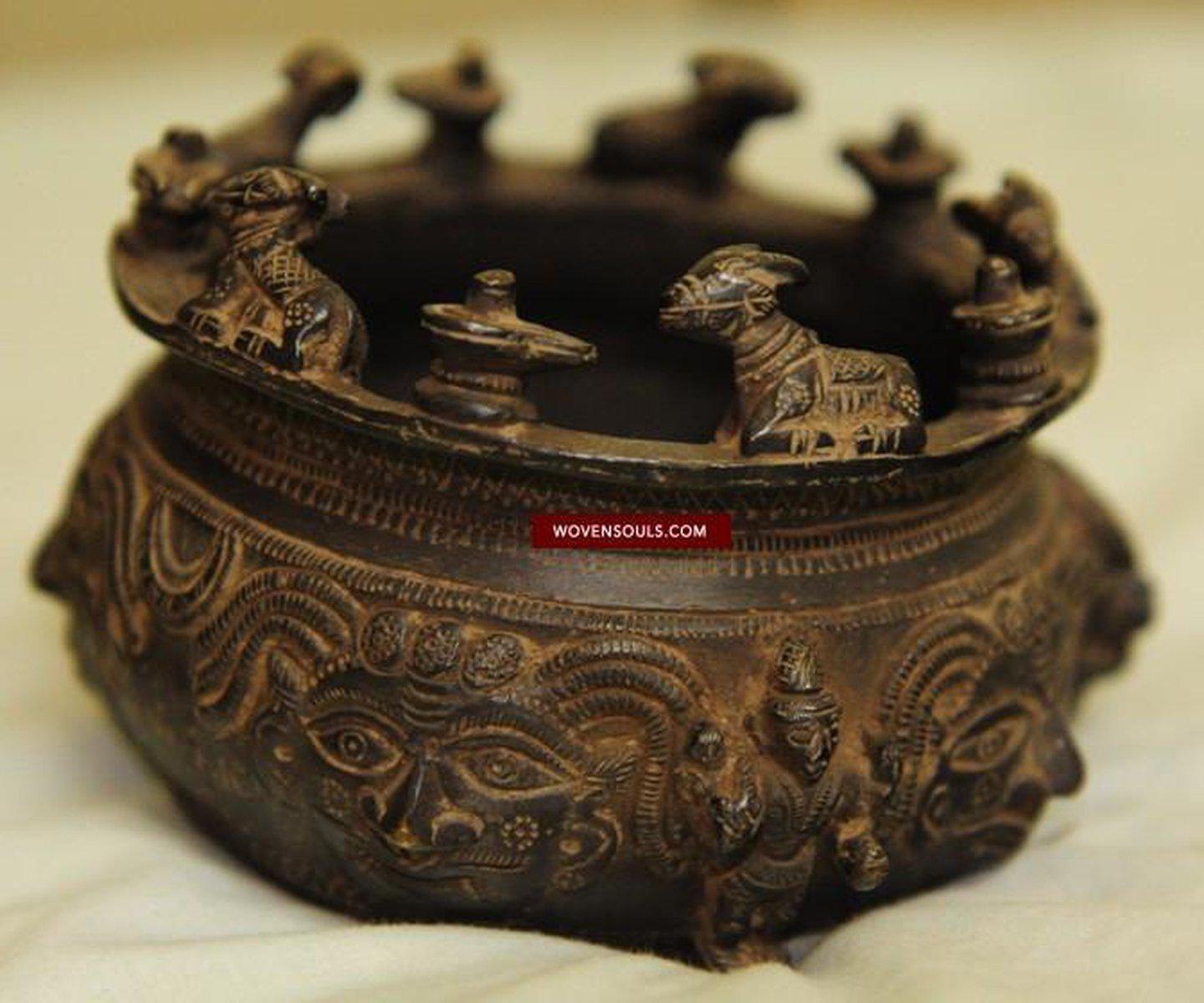 SOLD Antique Bronze Bowl South India-WOVENSOULS-Antique-Vintage-Textiles-Art-Decor