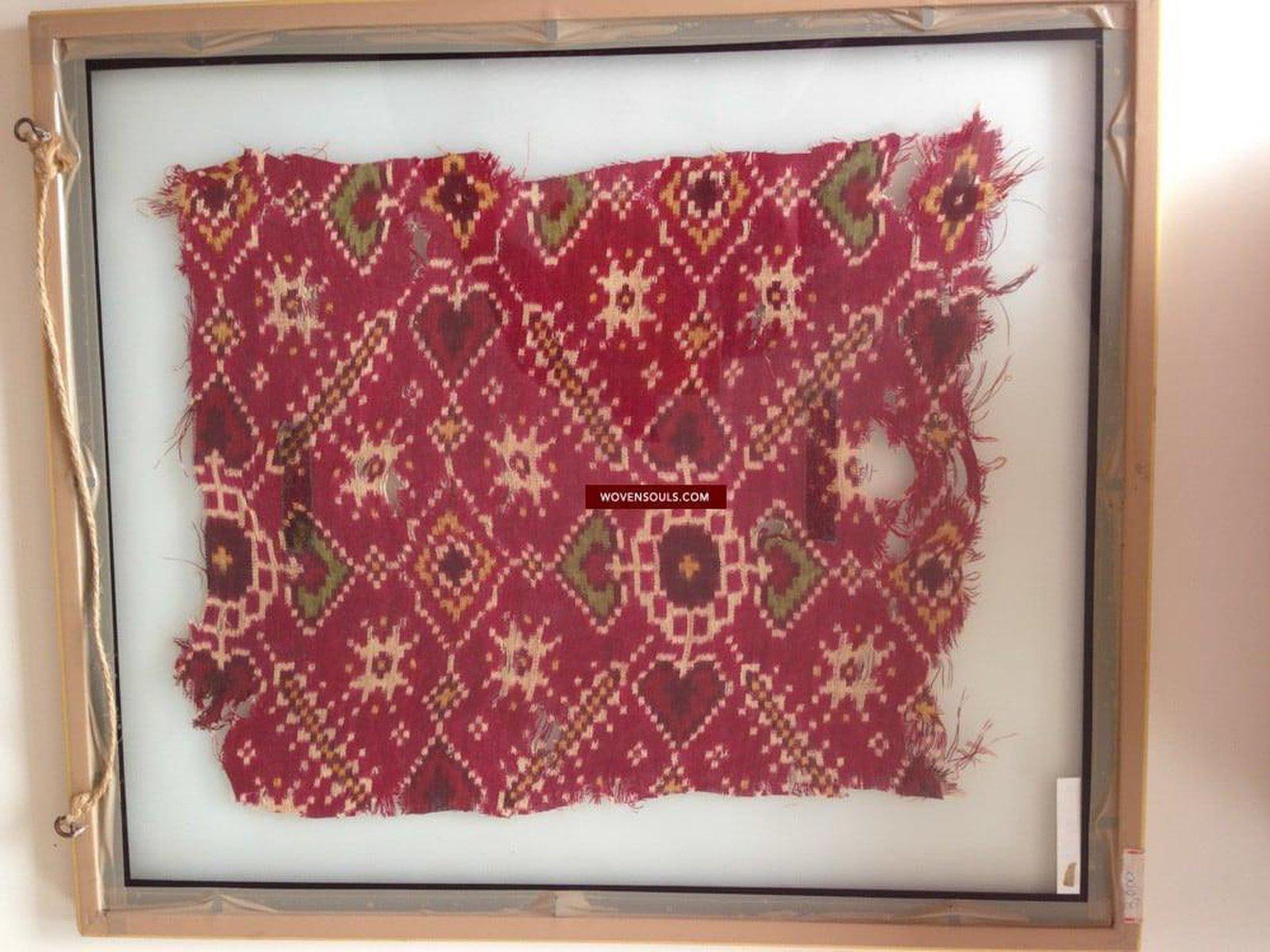 SOLD Antique Fragment of Heirloom Patan Patola Weaving 19th Century-WOVENSOULS-Antique-Vintage-Textiles-Art-Decor