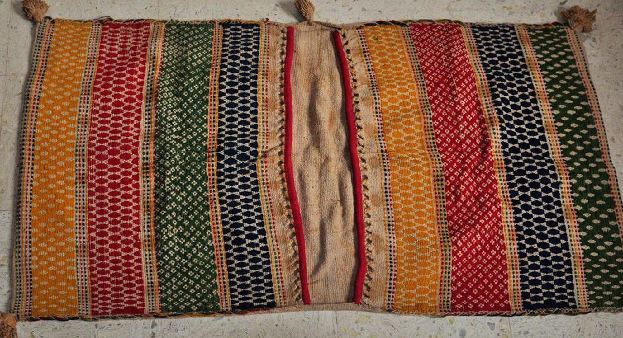 SOLD Old Gujarat Double Bag-WOVENSOULS-Antique-Vintage-Textiles-Art-Decor