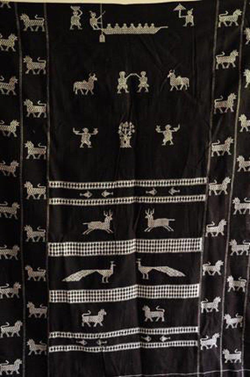 Old Odisha Hunting Shawl-WOVENSOULS-Antique-Vintage-Textiles-Art-Decor