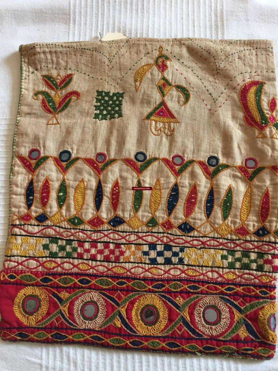 Simple Old Ahir Embroidery Dowry Bag-WOVENSOULS-Antique-Vintage-Textiles-Art-Decor