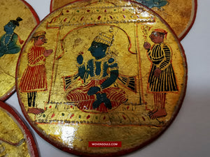1381 vecchie carte da gioco Ganjifa dipinte