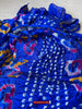 2168 Blauer Bandhani-Batikschal aus Seide