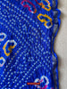 2168 Blauer Bandhani-Batikschal aus Seide