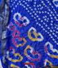 2168 Blauer Bandhani-Batikschal aus Seide