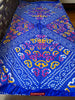 2168 Blauer Bandhani-Batikschal aus Seide