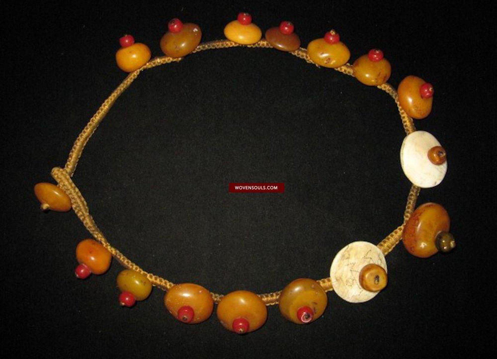 Sold Faux Amber Shell Naga Necklace-WOVENSOULS-Antique-Vintage-Textiles-Art-Decor