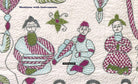 Vintage Figurative Bengal Nakshi Kantha - Courtesan Scene