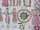 Vintage Figurative Bengal Nakshi Kantha - Courtesan Scene