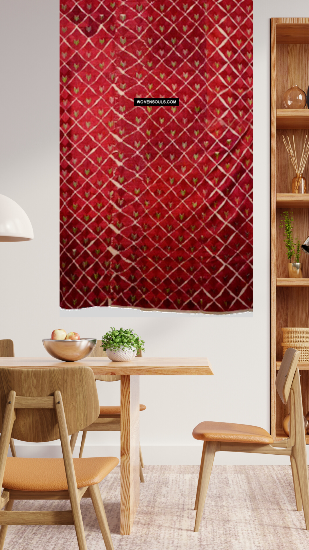 Decor Idea - Red Phulkari-WOVENSOULS Antique Textiles &amp; Art Gallery