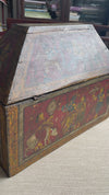1760 Antique Pattachitra Krishna peintures sur un coffre en bois