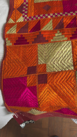 505 Vintage Bawan Bagh Phulkari Textile Antique Indian Textile